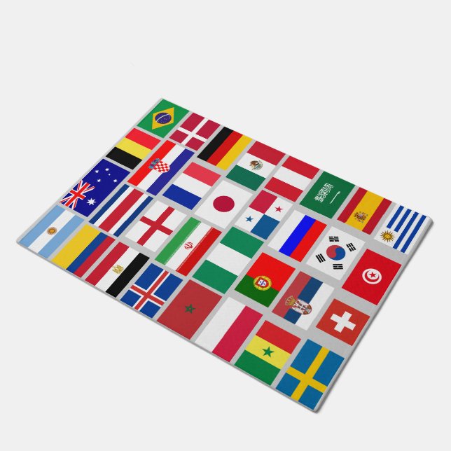 Original FOOTBALL SOCCER TEAM FLAGS SYMBOL 2018 Doormat (Angled)