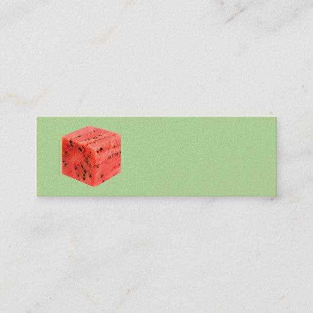 Original Fresh Sweet Red Watermelon Food Cube Mini Business Card (Front)