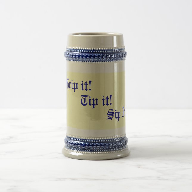 original fun rhyming text drinking slogan beer stein (Center)