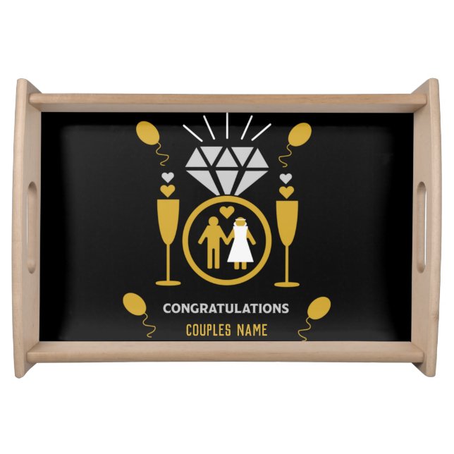 Original Funny Engagement Congratulations Gift    Serving Tray (Front)