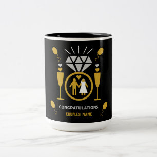 Original Funny Engagement Congratulations Gift   Two-Tone Coffee Mug