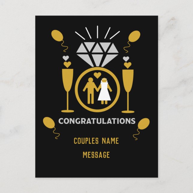 Original Funny Engagement Congratulations Postcard (Front)