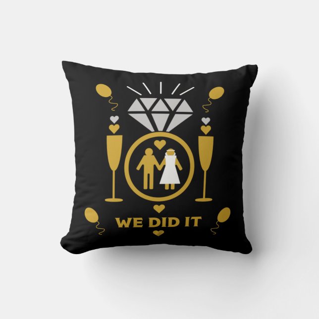 Original Funny Engagement Congratulations   Throw Pillow (Front)