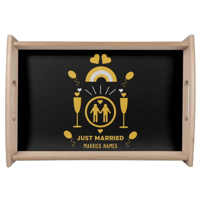 Original gay guy wedding gifts       serving tray (Front)