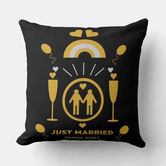 Original gay guy wedding gifts     throw pillow (Front)