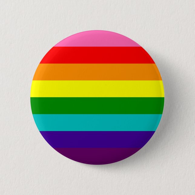 Original Gilbert Baker Rainbow Gay Pride Flag Button (Front)