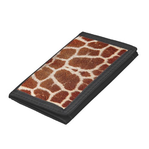 Original giraffe fur trifold wallet