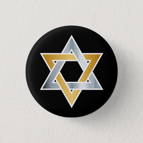Original gold silver Star of David symbol Button