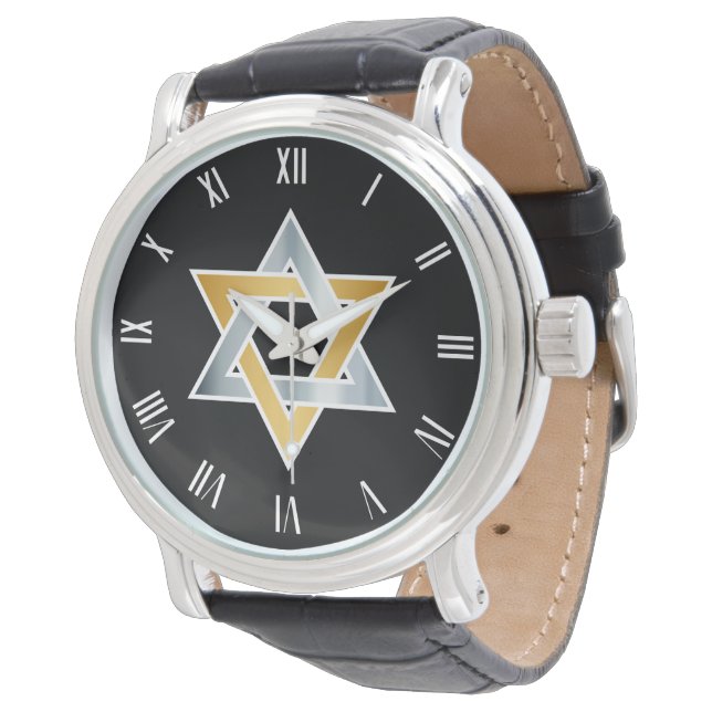 Original gold silver Star of David symbol Watch (Angled)