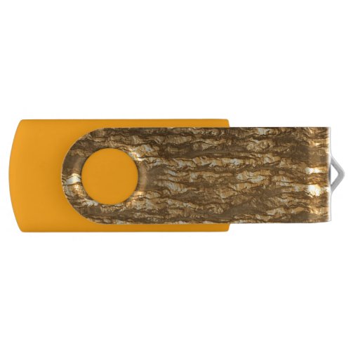 Original Gold Sunset Tree Bark Texture Art USB Fla Flash Drive