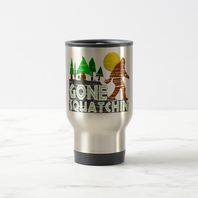 Original Gone Squatchin Design Travel Mug (Center)