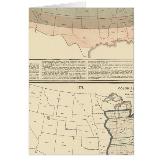 Original grants of 1776 settled area cards (Front)