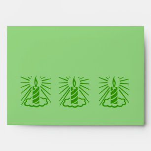 original green graphic design christmas candle envelope