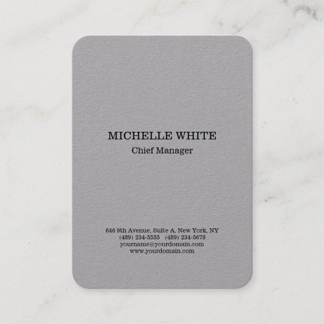 Original Grey Professional Style Modern Minimalist Business Card (Front)