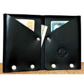 Original Hammer Riveted Men's Black Leather Wallet (Contents)