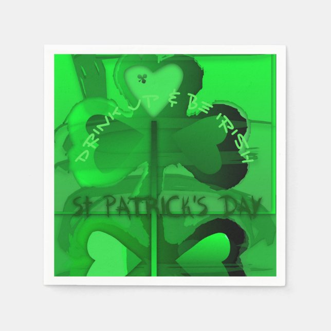 Original Happy St Patrick's Day Paper Napkin (Front)