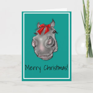Original horse art Christmas Card by pony poor art