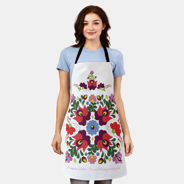 Original Hungarian Kitchen Blessing Quote Apron (Worn)