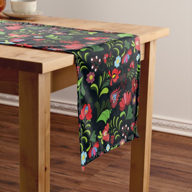 Original Hungarian Matyo Embroidery  Short Table Runner (In Situ)