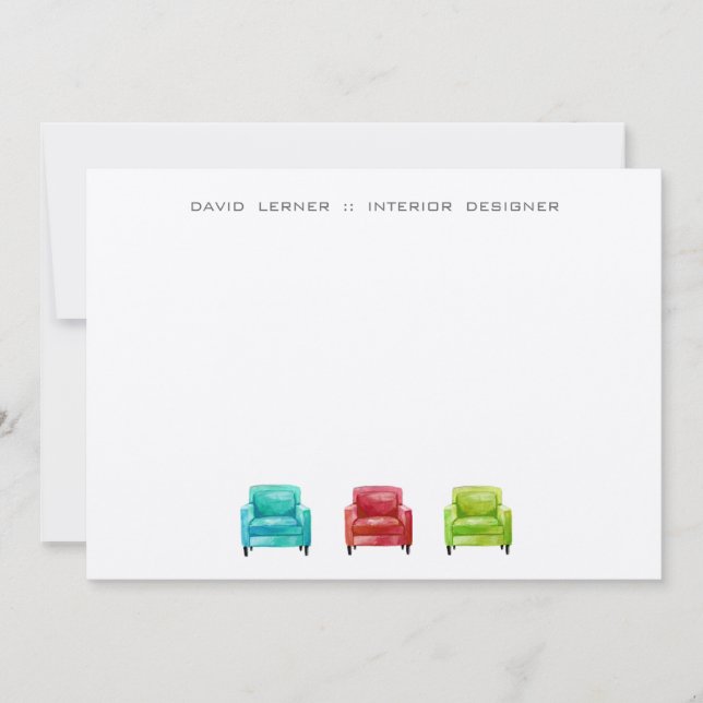 Original Illustration Armchair Business Cards (Front)