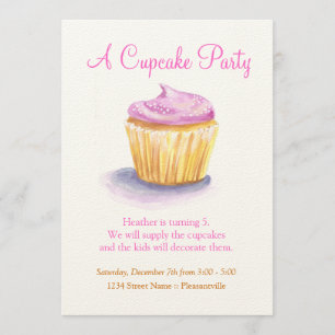 Original Illustration Cupcake Invitations