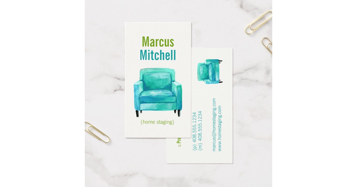 Original Illustration Home Staging Business Cards Zazzle