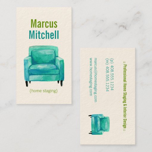 Original Illustration Home Staging Business Cards Zazzle