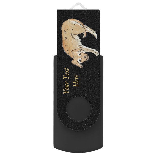 original illustration of scruffy mixed breed dog USB flash drive (Front Vertical)