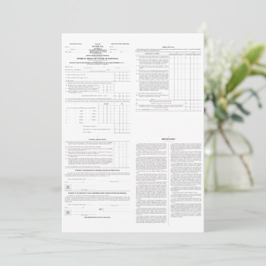 Original Income Tax Form 1040 from 1913 (4) Pages (Standing Front)