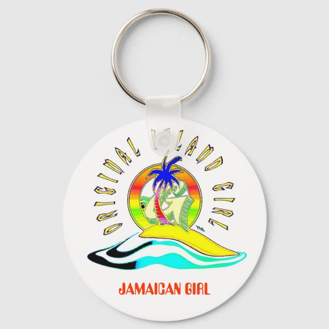 ORIGINAL ISLAND GIRLZ, JAMAICAN GIRL KEYCHAIN (Front)