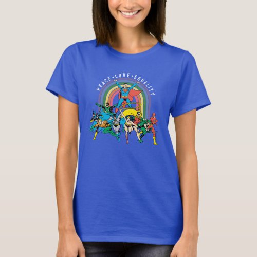 Original Justice League _ Peace Love Equality T_Shirt