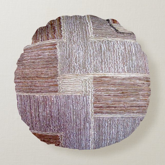 Original leather carpet craft round pillow (Front)