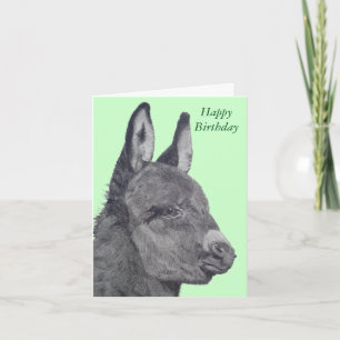 original lifelike drawing of Cute donkey Card