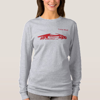 Original Lone Wolf T in Grey and Red with Red Moon T-Shirt