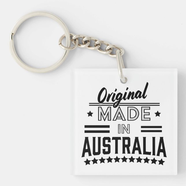 Original made in Australia Classic Round Sticker Keychain (Front)