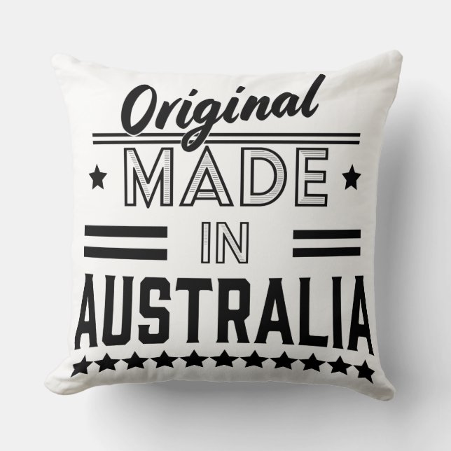 Original made in Australia Throw Pillow (Front)