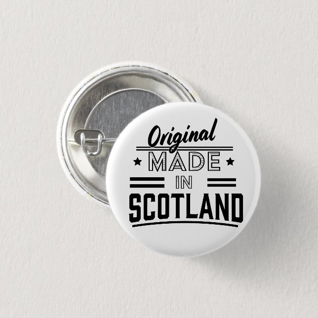 Original Made in Scotland retro logo Button (Front & Back)