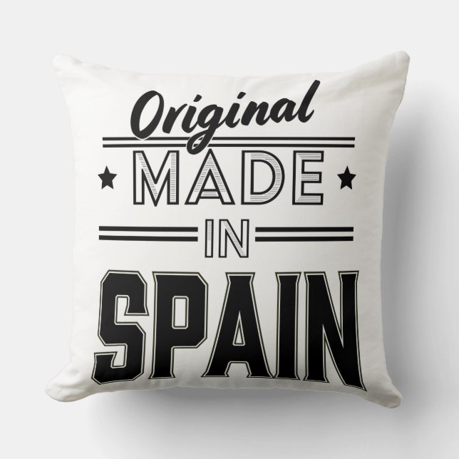 Original made in Spain Throw Pillow (Front)