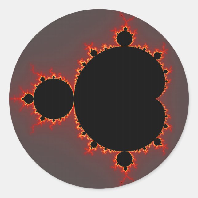 Original Mandelbrot Set - Fractal Classic Round Sticker (Front)