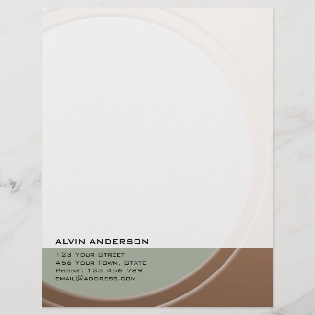 Original Metallic Customizable any Text and Color Letterhead (Front)