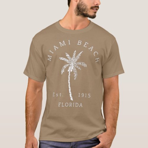 Original Miami Beach Palm Tree Novelty Art Surf T_Shirt