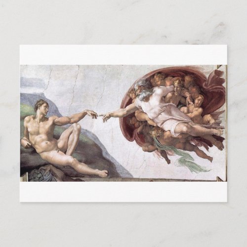 Original Michelangelo paint in sistin chapel Rome Postcard