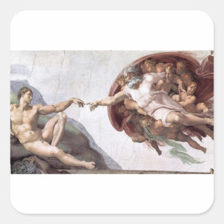 Original Michelangelo paint in sistin chapel Rome Square Sticker