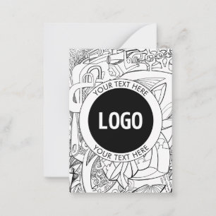 Original Modern Line Artwork & Your Logo Note Card