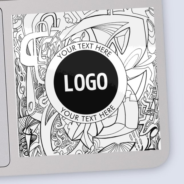 Original Modern Line Artwork & Your Logo Sticker (Creator Uploaded)