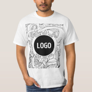 Original Modern Line Artwork & Your Logo T-Shirt