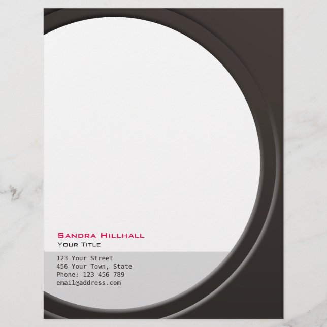 Original Modern Metallic any Text and Color Letterhead (Front)