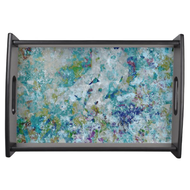 Original Modern One Of A Kind Abstract Art Design Serving Tray (Front)