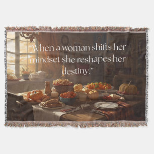  Original Motivational Quote “Mindset to Destiny" Throw Blanket