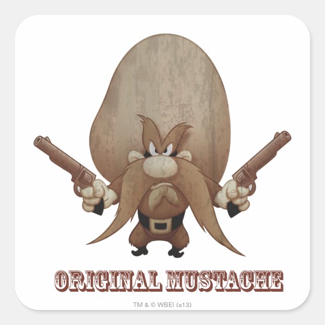 Original Mustache Square Sticker (Front)